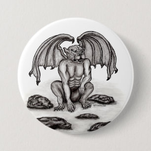 Golem Gargoyle Button