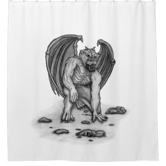 Golem Gargoyle Duschvorhang (Vorderseite)