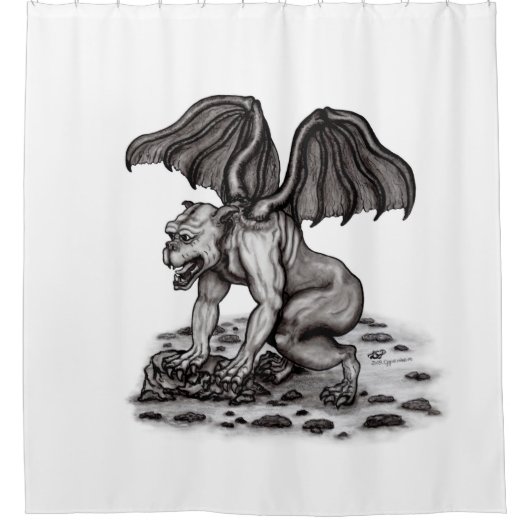 Golem Gargoyle Duschvorhang (Vorderseite)