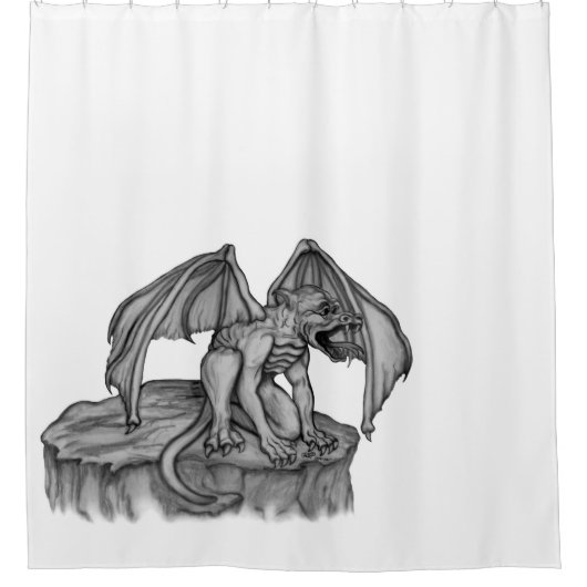 Golem Gargoyle Duschvorhang (Vorderseite)