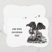Golem Gargoyle Einladung (Vorne/Hinten)