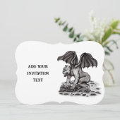 Golem Gargoyle Einladung (Stehend Vorderseite)