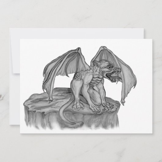 Golem Gargoyle Feiertagskarte (Vorderseite)