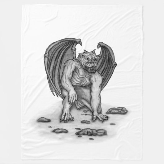 Golem Gargoyle Fleecedecke (Vorderseite)
