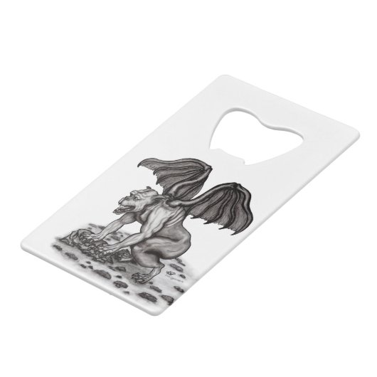 Golem Gargoyle Geldbeutel Flaschenöffner (Vorderseite Schrägansicht)