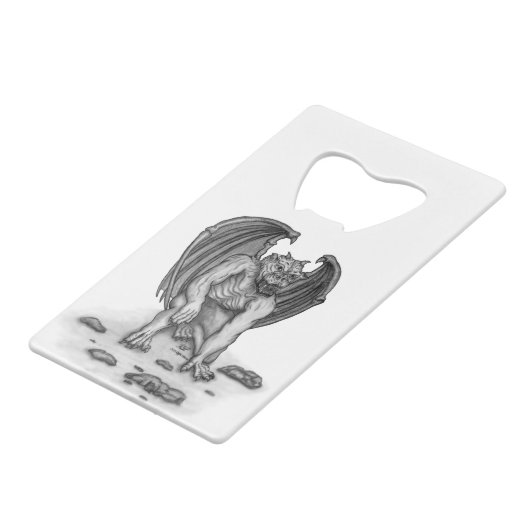 Golem Gargoyle Geldbeutel Flaschenöffner (Vorderseite Schrägansicht)