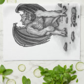 Golem Gargoyle Geschirrtuch (Gefaltet)