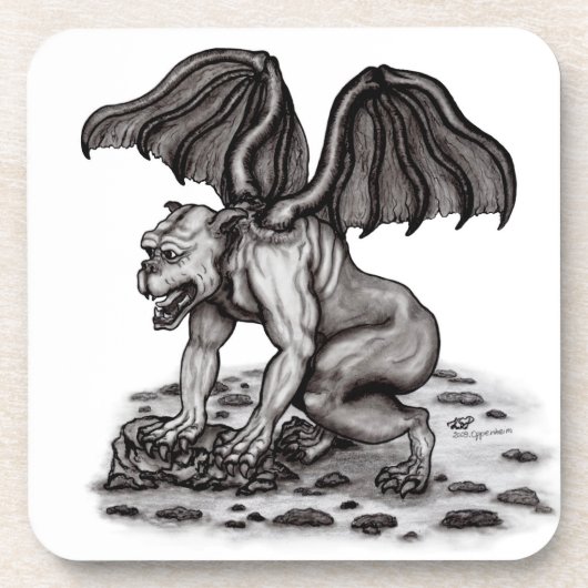Golem Gargoyle Getränkeuntersetzer (Vorderseite)
