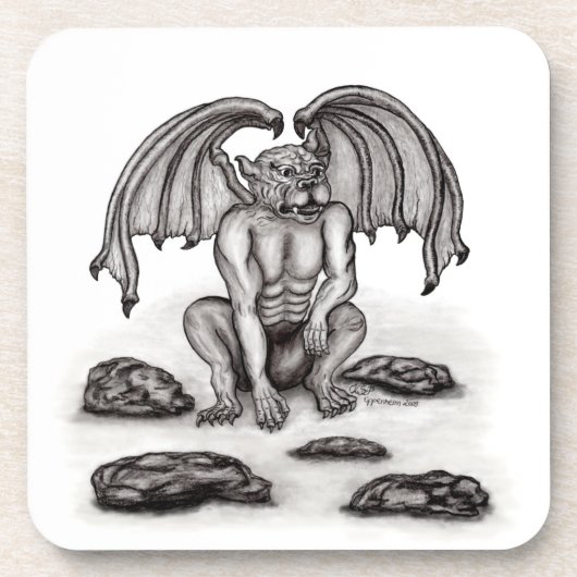 Golem Gargoyle Getränkeuntersetzer (Vorderseite)