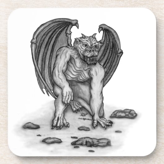 Golem Gargoyle Getränkeuntersetzer (Vorderseite)