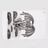 Golem Gargoyle Golfhandtuch (Horizontal)