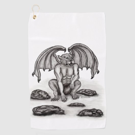 Golem Gargoyle Golfhandtuch (Vorderseite)
