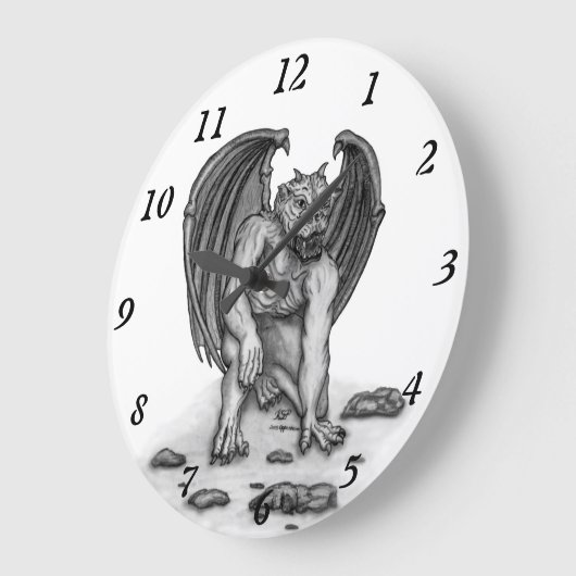 Golem Gargoyle Große Wanduhr (Winkel)