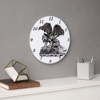 Golem Gargoyle Große Wanduhr