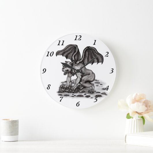 Golem Gargoyle Große Wanduhr (Zuhause)