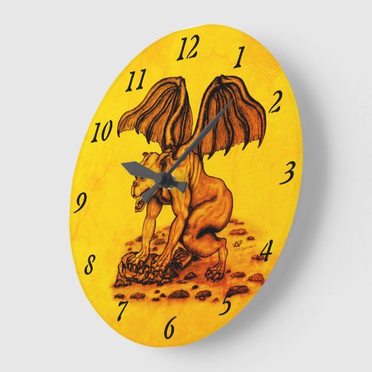 Golem Gargoyle Große Wanduhr (Winkel)