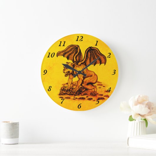 Golem Gargoyle Große Wanduhr (Zuhause)