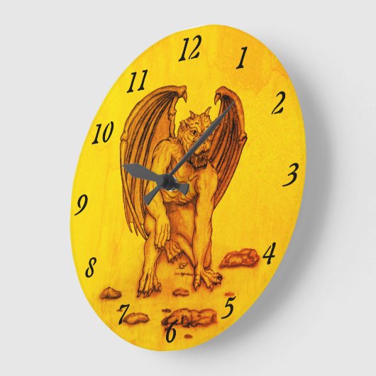 Golem Gargoyle Große Wanduhr (Winkel)