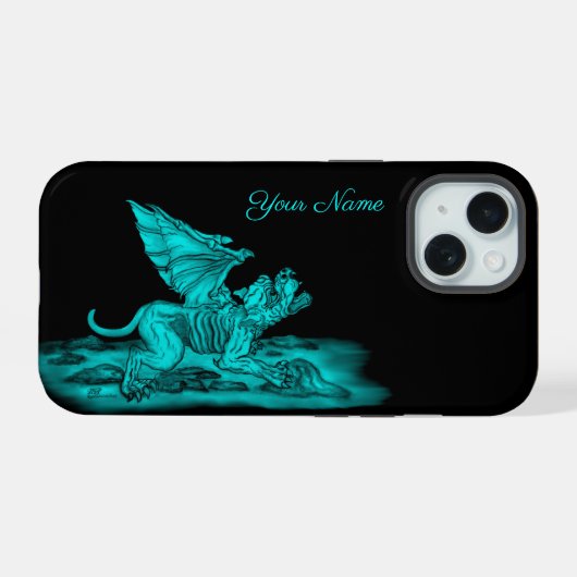Golem Gargoyle iPhone 15 Hülle (Rückseite (Horizontal))
