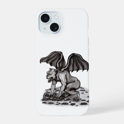 Golem Gargoyle iPhone 15 Hülle (Rückseite)