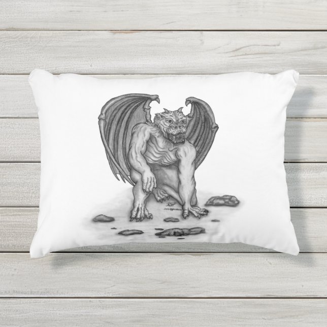 Golem Gargoyle Kissen Für Draußen (Vorderseite)