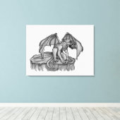 Golem Gargoyle Leinwanddruck (Insitu (Holzboden))