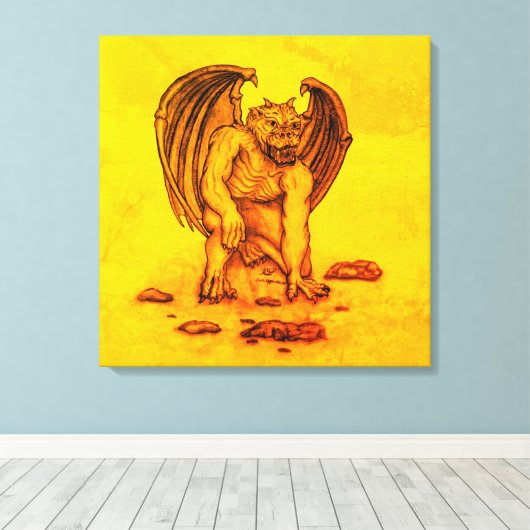 Golem Gargoyle Leinwanddruck (Insitu (Holzboden))
