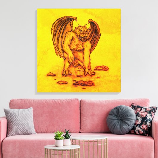 Golem Gargoyle Leinwanddruck (Insitu (Wohnzimmer))