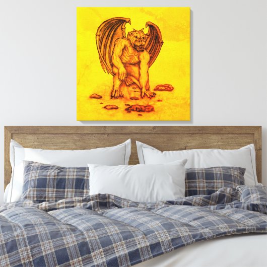 Golem Gargoyle Leinwanddruck (Insitu (Schlafzimmer))