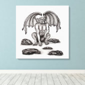 Golem Gargoyle Leinwanddruck (Insitu (Holzboden))
