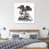 Golem Gargoyle Leinwanddruck (Insitu (Schlafzimmer))