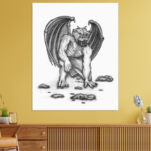 Golem Gargoyle Leinwanddruck (Insitu (Wohnzimmer))