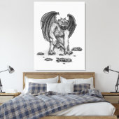 Golem Gargoyle Leinwanddruck (Insitu (Schlafzimmer))