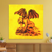 Golem Gargoyle Leinwanddruck (Insitu (Wohnzimmer))