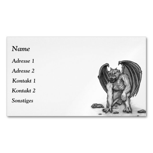 Golem Gargoyle Magnet Business Card (Vorderseite)