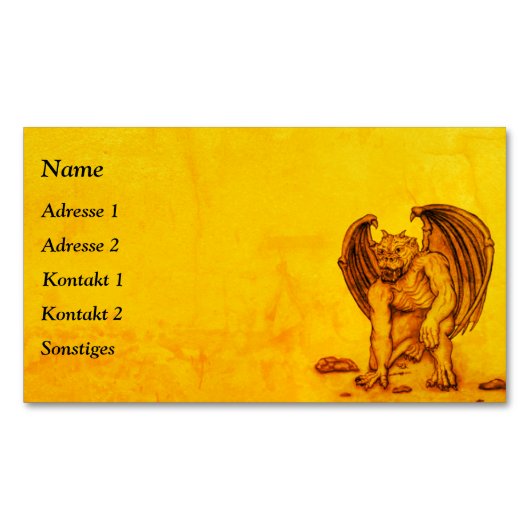 Golem Gargoyle Magnet Business Card (Vorderseite)
