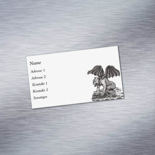 Golem Gargoyle Magnet Business Card (Beispiel)