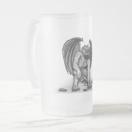 Golem Gargoyle Mattglas Bierglas (Vorderseite Links)