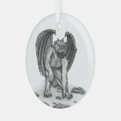 Golem Gargoyle Ornament Aus Glas (Vorderseite links)