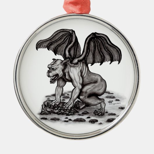 Golem Gargoyle Ornament Aus Metall (Vorne)