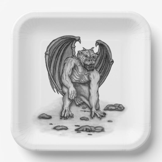Golem Gargoyle Pappteller (Vorderseite)