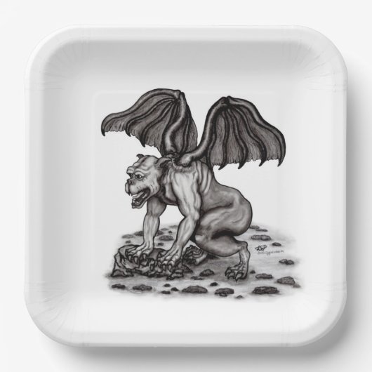 Golem Gargoyle Pappteller (Vorderseite)