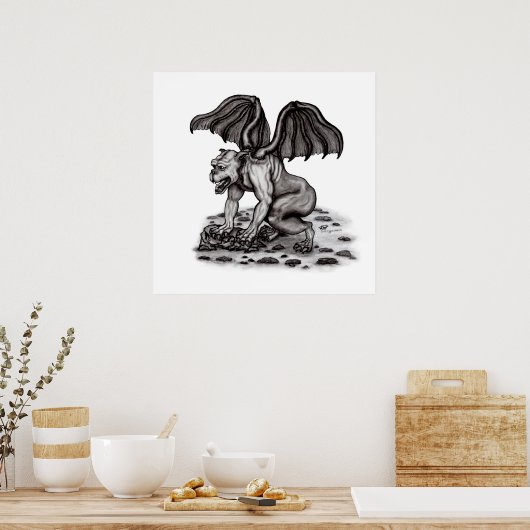 Golem Gargoyle Poster (Küche)