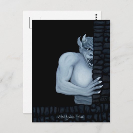 Golem Gargoyle Postkarte (Vorne/Hinten)