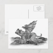 Golem Gargoyle Postkarte (Vorne/Hinten)