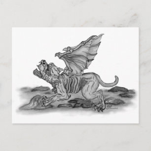 Golem Gargoyle Postkarte