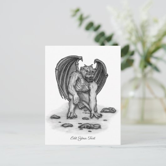 Golem Gargoyle Postkarte (Stehend Vorderseite)