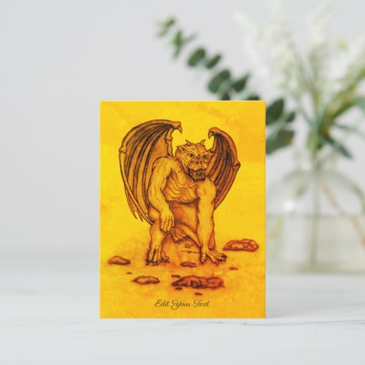 Golem Gargoyle Postkarte (Stehend Vorderseite)