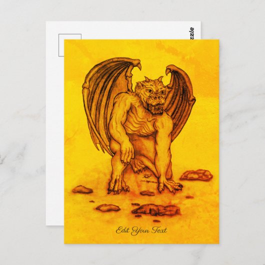 Golem Gargoyle Postkarte (Vorne/Hinten)