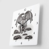 Golem Gargoyle Quadratische Wanduhr (Winkel)